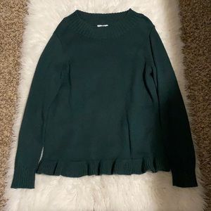 Dark green ruffle sweater